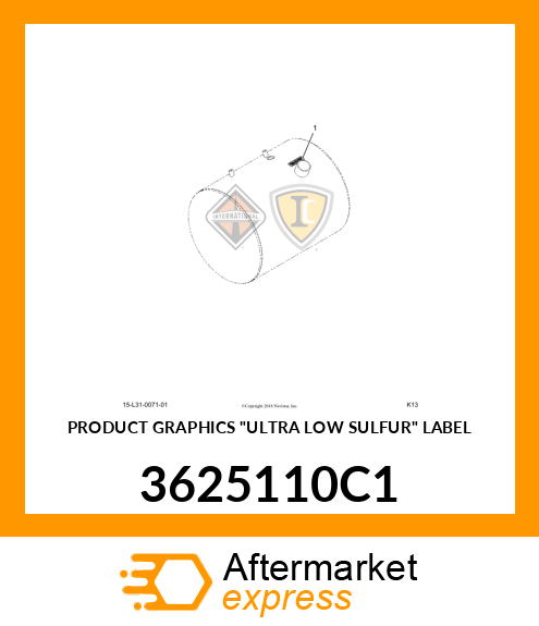 PRODUCT GRAPHICS "ULTRA LOW SULFUR" LABEL 3625110C1