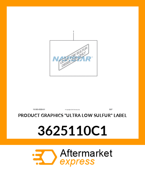 PRODUCT GRAPHICS "ULTRA LOW SULFUR" LABEL 3625110C1