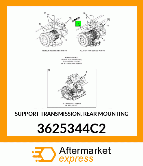 SUPPORT TRANSMISSION, REAR MOUNTING 3625344C2