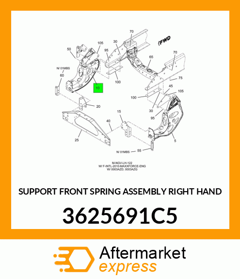 SUPPORT FRONT SPRING ASSEMBLY RIGHT HAND 3625691C5