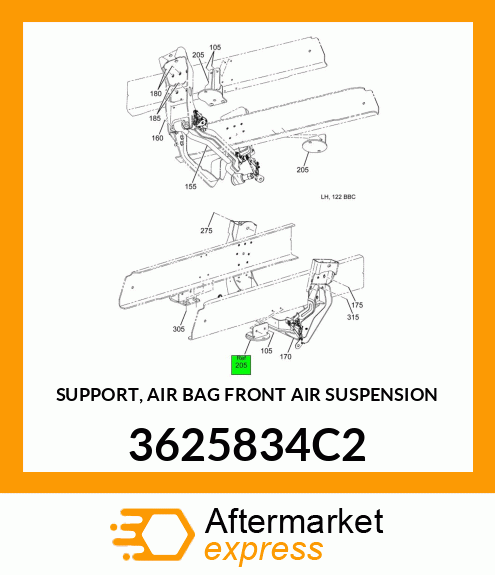 SUPPORT, AIR BAG FRONT AIR SUSPENSION 3625834C2