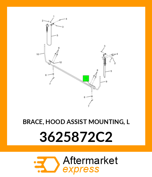 BRACE, HOOD ASSIST MOUNTING, L 3625872C2