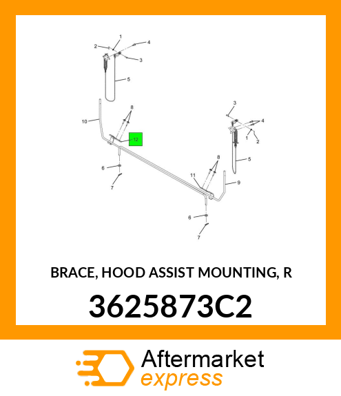 BRACE, HOOD ASSIST MOUNTING, R 3625873C2