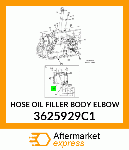 HOSE OIL FILLER BODY ELBOW 3625929C1