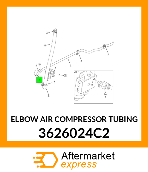 ELBOW AIR COMPRESSOR TUBING 3626024C2