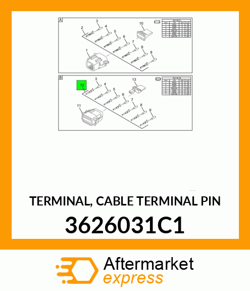 TERMINAL, CABLE TERMINAL PIN 3626031C1