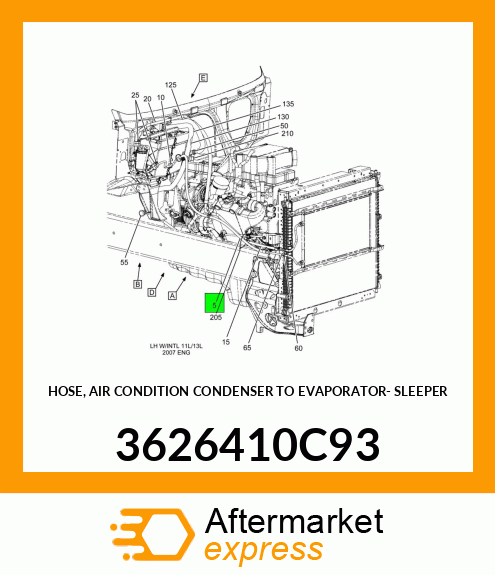 HOSE, AIR CONDITION CONDENSER TO EVAPORATOR- SLEEPER 3626410C93