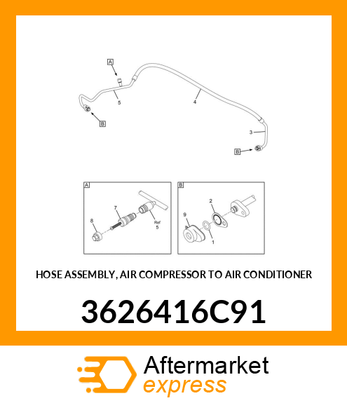 HOSE ASSEMBLY, AIR COMPRESSOR TO AIR CONDITIONER 3626416C91