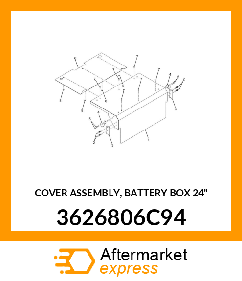 COVER ASSEMBLY, BATTERY BOX 24" 3626806C94