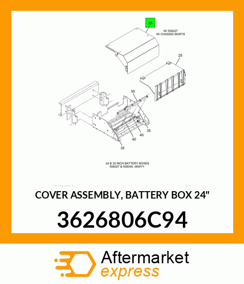 COVER ASSEMBLY, BATTERY BOX 24" 3626806C94