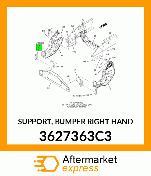 SUPPORT, BUMPER RIGHT HAND 3627363C3
