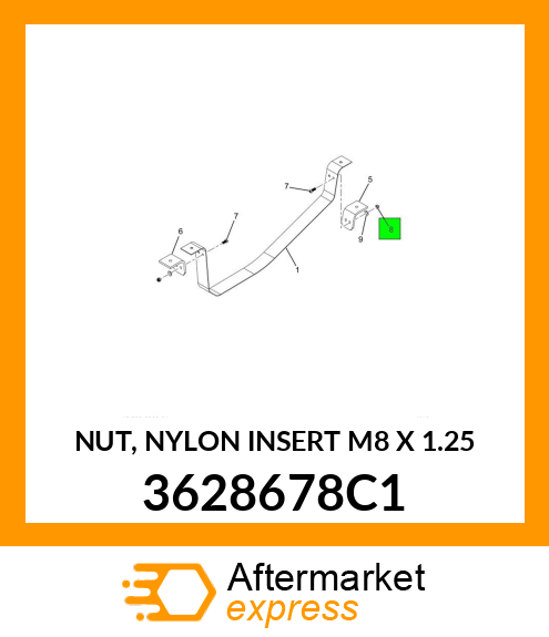 NUT, NYLON INSERT M8 X 1.25 3628678C1