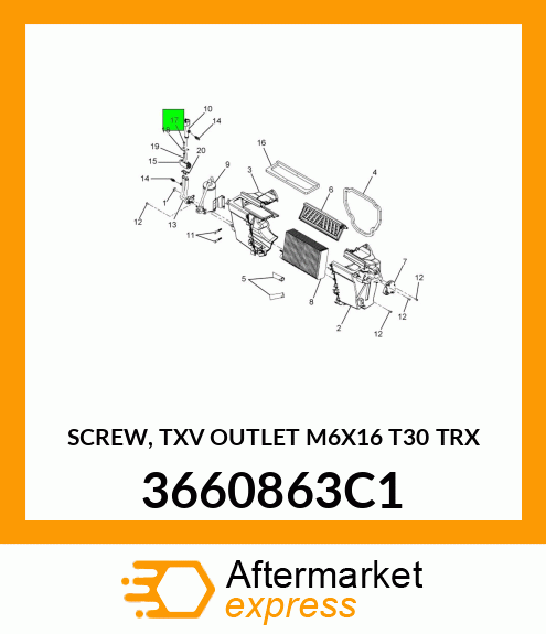 SCREW, TXV OUTLET M6X16 T30 TRX 3660863C1