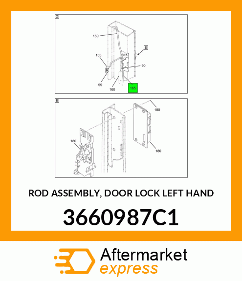 ROD ASSEMBLY, DOOR LOCK LEFT HAND 3660987C1