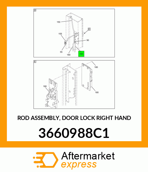 ROD ASSEMBLY, DOOR LOCK RIGHT HAND 3660988C1