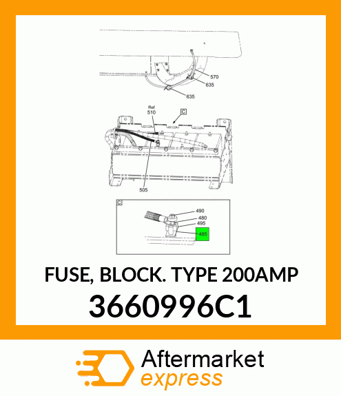 FUSE, BLOCK TYPE 200AMP 3660996C1