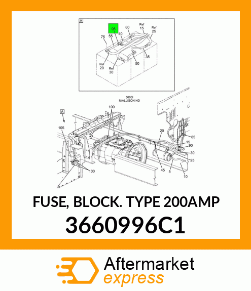 FUSE, BLOCK TYPE 200AMP 3660996C1