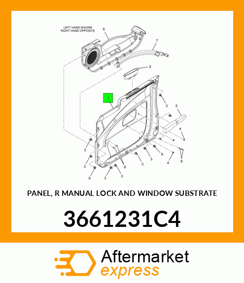 PANEL, R MANUAL LOCK AND WINDOW SUBSTRATE 3661231C4