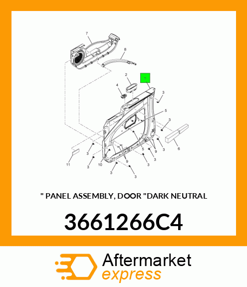 " PANEL ASSEMBLY, DOOR "DARK NEUTRAL 3661266C4