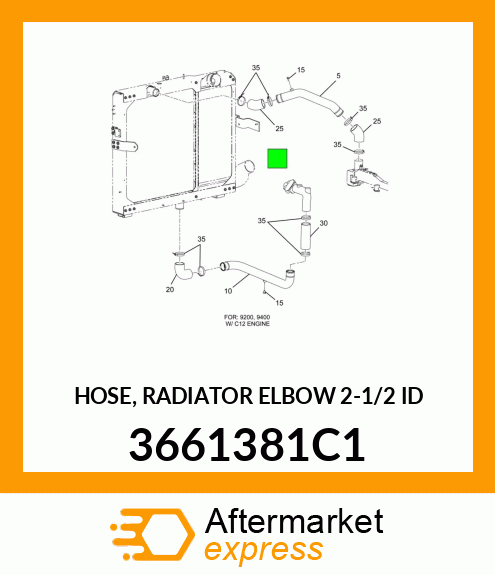 HOSE, RADIATOR ELBOW 2-1/2" ID 3661381C1