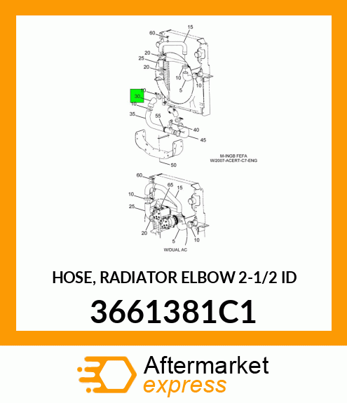 HOSE, RADIATOR ELBOW 2-1/2" ID 3661381C1