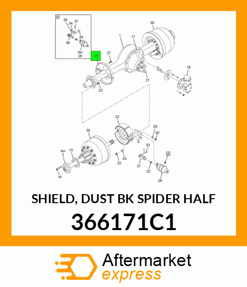 SHIELD, DUST BK SPIDER HALF 366171C1