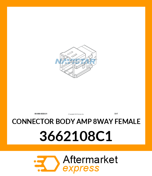 CONNECTOR BODY AMP 8WAY FEMALE 3662108C1