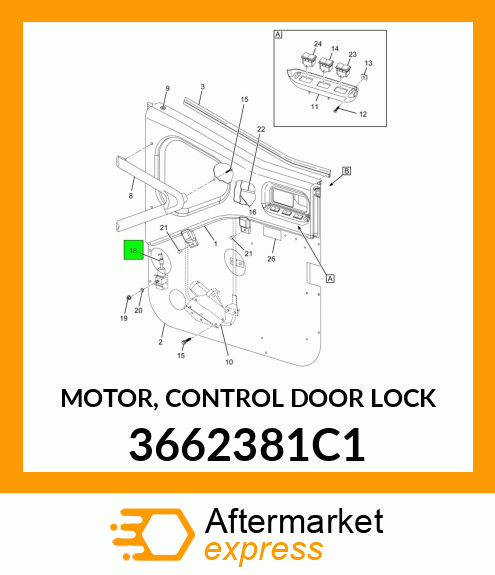 MOTOR, CONTROL DOOR LOCK 3662381C1