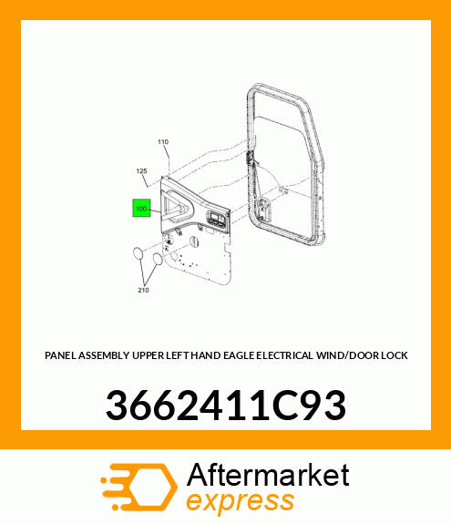 PANEL ASSEMBLY UPPER LEFT HAND EAGLE ELECTRICAL WIND/DOOR LOCK 3662411C93