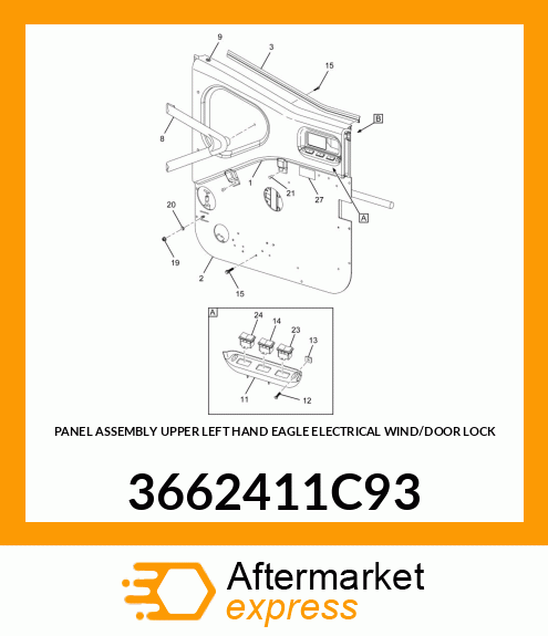 PANEL ASSEMBLY UPPER LEFT HAND EAGLE ELECTRICAL WIND/DOOR LOCK 3662411C93