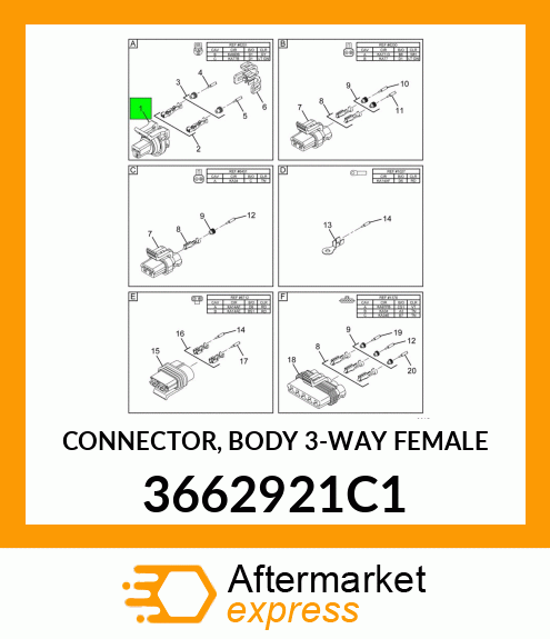 CONNECTOR, BODY 3-WAY FEMALE 3662921C1