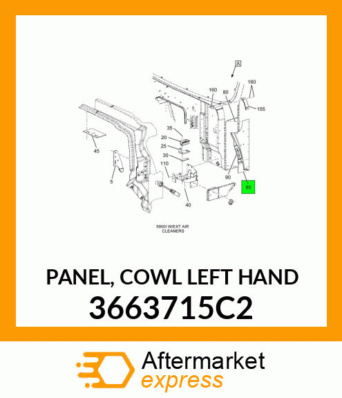 PANEL, COWL LEFT HAND 3663715C2