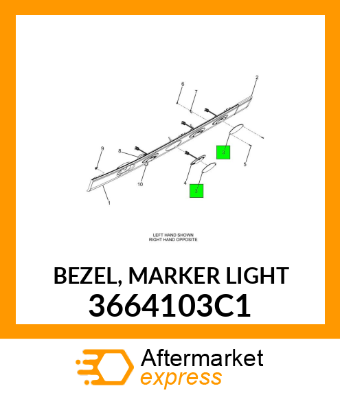 BEZEL, MARKER LIGHT 3664103C1