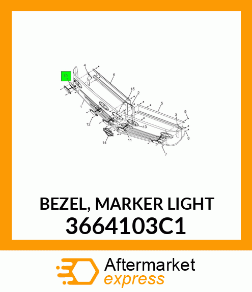 BEZEL, MARKER LIGHT 3664103C1