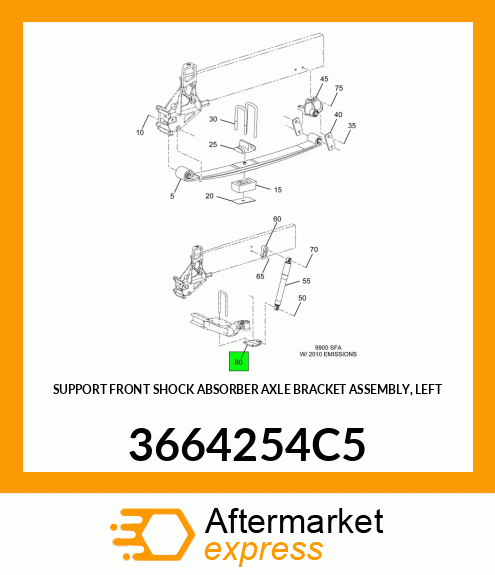 SUPPORT FRONT SHOCK ABSORBER AXLE BRACKET ASSEMBLY, LEFT 3664254C5