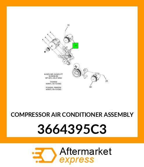 COMPRESSOR AIR CONDITIONER ASSEMBLY 3664395C3