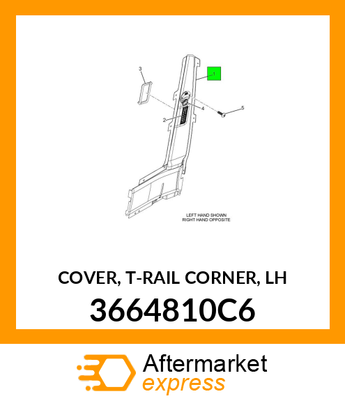 COVER, T-RAIL CORNER, LH 3664810C6