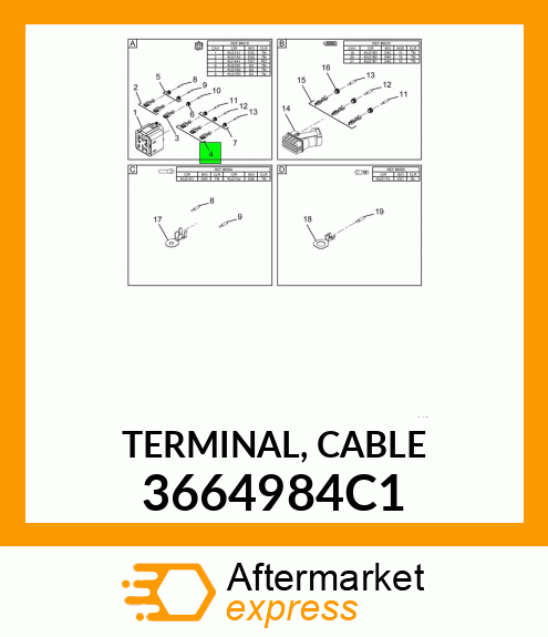 TERMINAL, CABLE 3664984C1