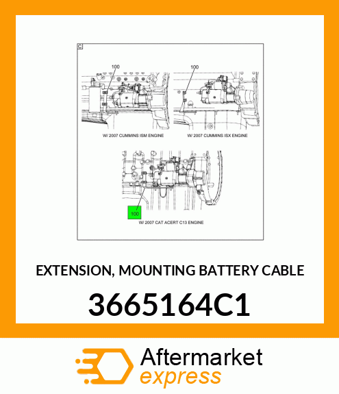 EXTENSION, MOUNTING BATTERY CABLE 3665164C1