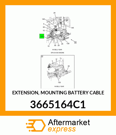 EXTENSION, MOUNTING BATTERY CABLE 3665164C1