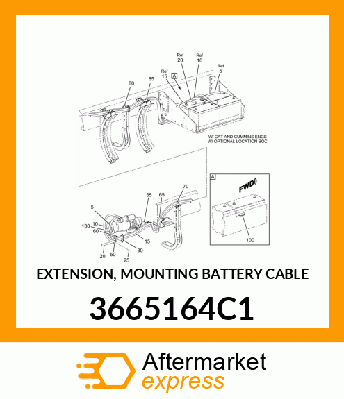 EXTENSION, MOUNTING BATTERY CABLE 3665164C1