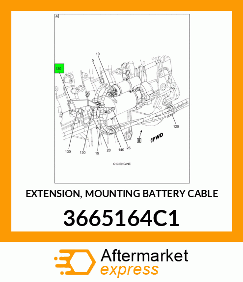 EXTENSION, MOUNTING BATTERY CABLE 3665164C1