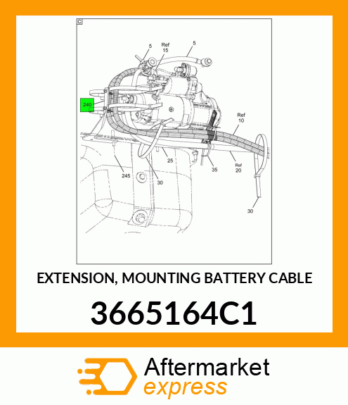 EXTENSION, MOUNTING BATTERY CABLE 3665164C1