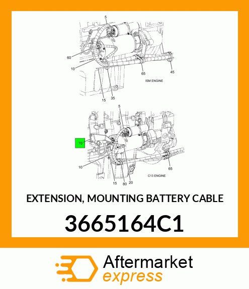 EXTENSION, MOUNTING BATTERY CABLE 3665164C1