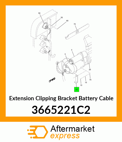 Extension Clipping Bracket Battery Cable 3665221C2