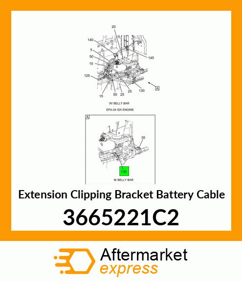 Extension Clipping Bracket Battery Cable 3665221C2