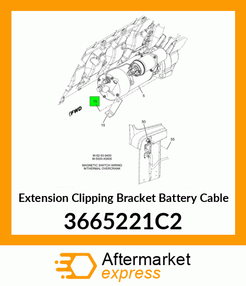 Extension Clipping Bracket Battery Cable 3665221C2