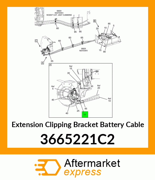 Extension Clipping Bracket Battery Cable 3665221C2