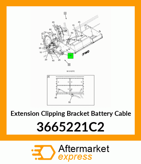 Extension Clipping Bracket Battery Cable 3665221C2