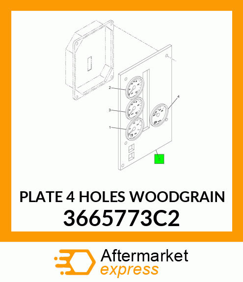 PLATE 4 HOLES WOODGRAIN 3665773C2